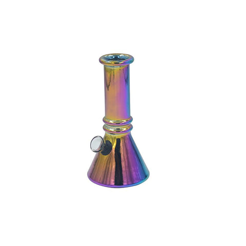6″ Glass Mini Bong Rainbow Long Neck Flask Shaped