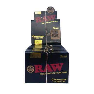 RAW Black Connoisseur 1 1/4 Papers & Tips