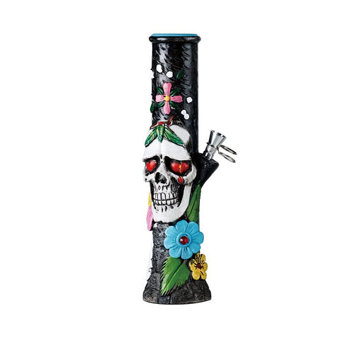 10″ Resin Bong Red Eye Skull Design