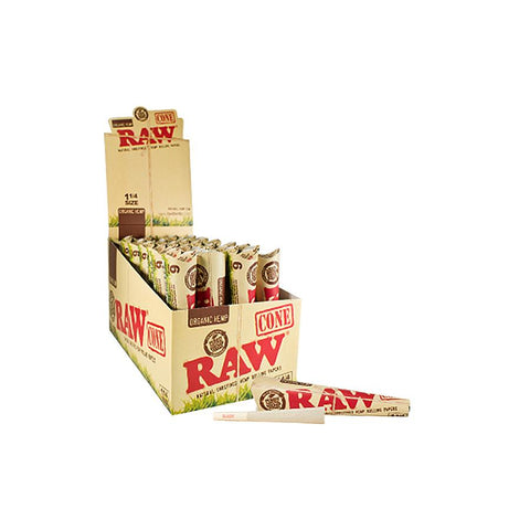  Raw Organic Pre-Rolled Cones - 1 1/4" - Pack of 6