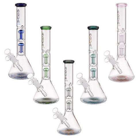 12″ Aqua Glass Beaker Bong