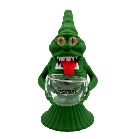 6" Arsenal Green Face Monster Water Pipe
