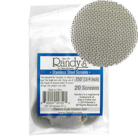 Randy's - Stainless Steel Screens 20-screen Packs  www.metrovapeshop.ca
