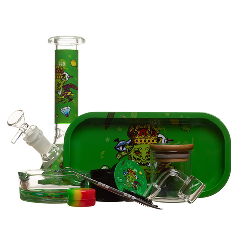 8" Fancy Glass Bong Kit.  www.metrovapeshop.ca