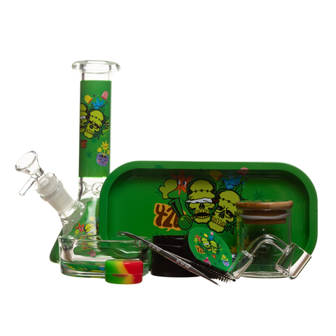 8" Fancy Glass Bong Kit.  www.metrovapeshop.ca