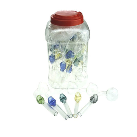 Glass Bubble Pipe with Skull 6.1"
