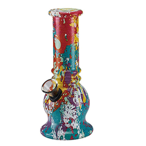 6″ Glass Mini Bong Abstract Color Printed