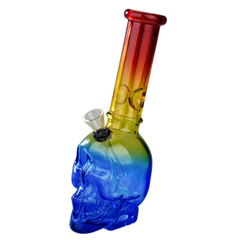 8” Skull Glass Bong