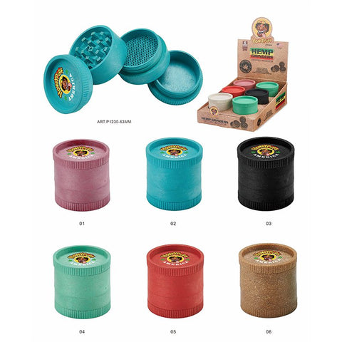 4 Part 63mm Honey Puff Plastic Grinder