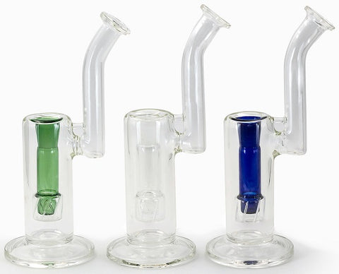 10” Double Shower Perc and Bent Neck Straight Bong