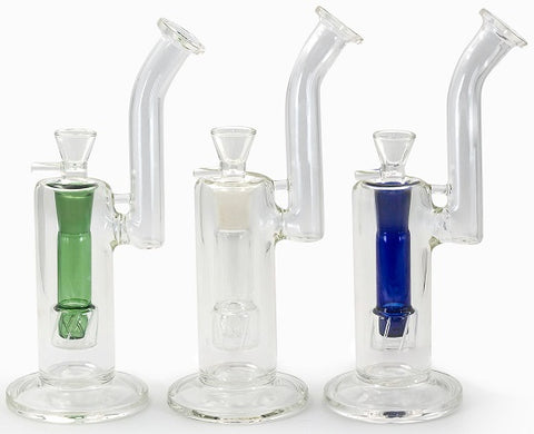 10” Double Shower Perc and Bent Neck Straight Bong