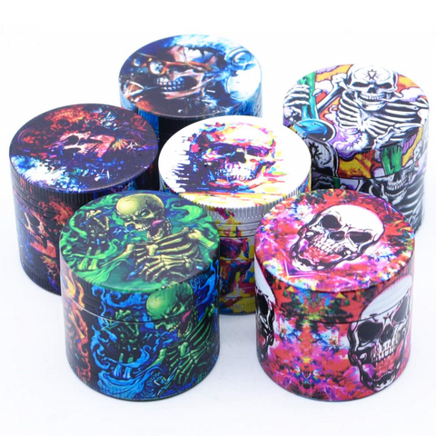 Colourful Skeleton Grinder, 55 x 45 mm, 4 parts