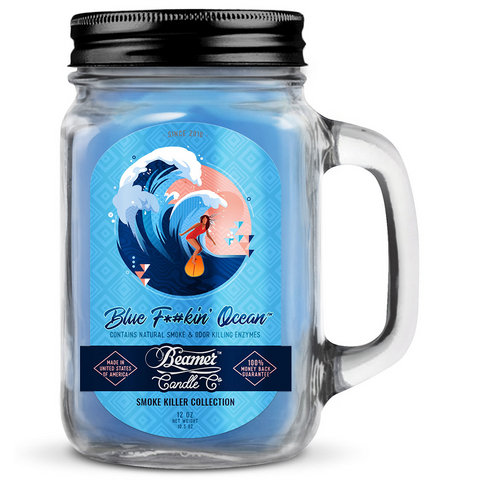 Beamer Smoke Killer Candle, Blue F*#kin’ Ocean, 12 oz www.metrovapeshop.ca