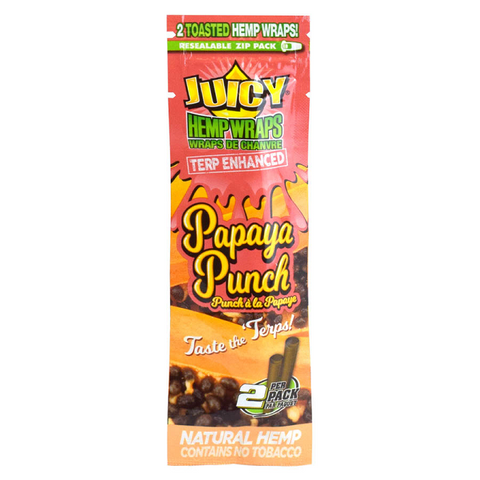 Juicy Jay’s 105 mm Terp Hemp Wraps 2pk Papaya Punch