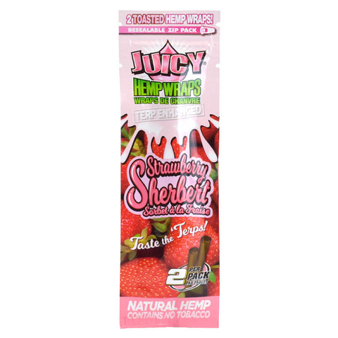 Juicy Jay’s 105 mm Terp Hemp Wraps 2pk Strawberry Sherbet