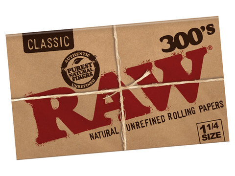 RAW Classic Natural 300s Unrefined Rolling Papers 1 1/4  www.metrpvapeshop.ca