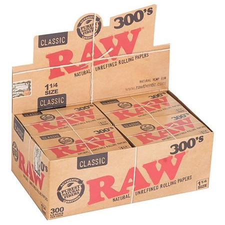 RAW Classic Natural 300s Unrefined Rolling Papers 1 1/4 www.metrpvapeshop.ca