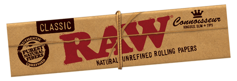 RAW  Natural Hemp Connoisseur Rolling Papers with Tips King Size Slim. www.metrovapeshop.ca