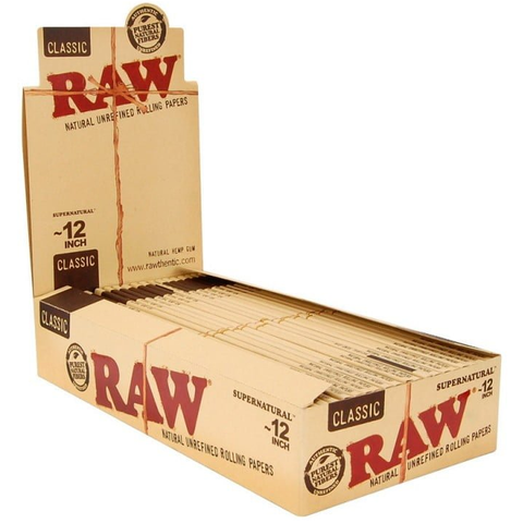 RAW Classic Natural Unrefined Rolling Papers Supernatural 12”. www.metrovapeshop.ca