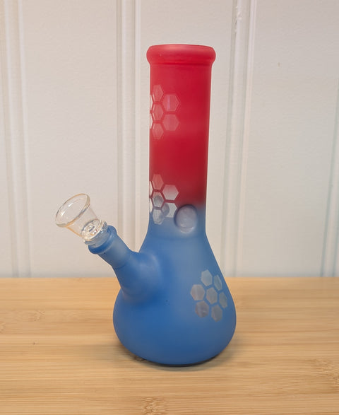 8" Honeycomb Frosted Glass Beaker