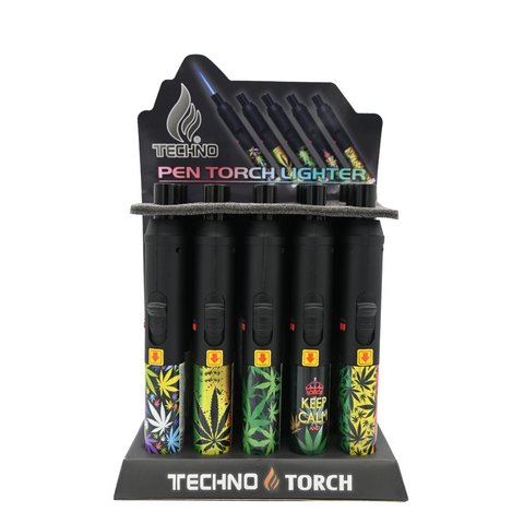 Techno Designer Leaf 7.25" Pen Torch Lighters