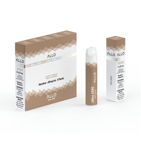 Allo Ultra 2500 Disposable - Classic Tobacco - New Brunswick Allo Ultra 2500 Disposable - Classic Tobacco - New Brunswick