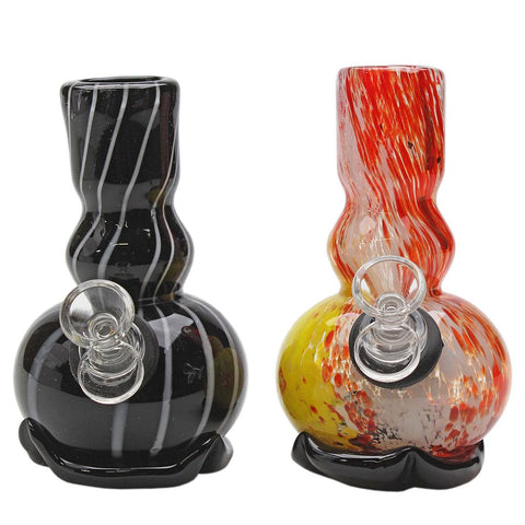 Premium Soft-Glass Bong 6" Heavy Bubble Base