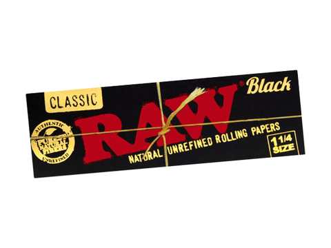 RAW Classic Black Rolling Papers - 1 1/4"