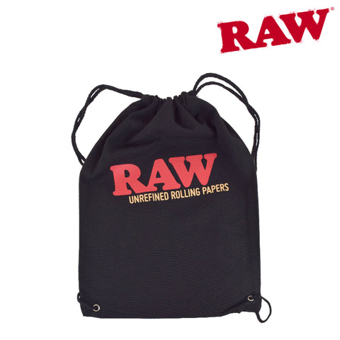 RAW Drawstring Black Bag