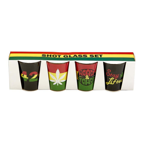 Roast & Toast Shot Glasses - Set of 4