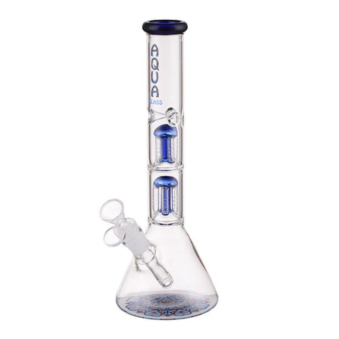 12″ Aqua Glass Beaker Bong with 5 Arm Percolator And Ice Catcher