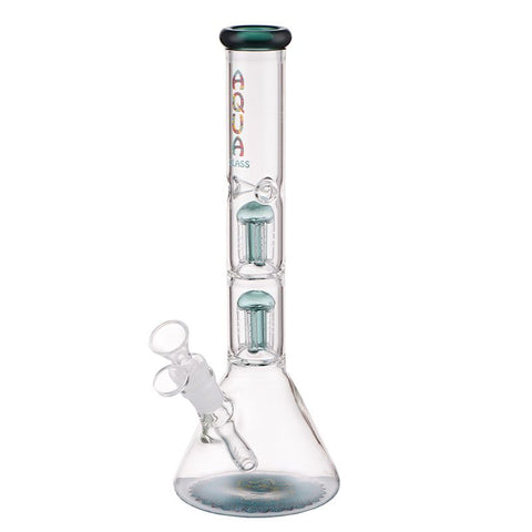 12″ Aqua Glass Beaker Bong with 5 Arm Percolator And Ice Catcher