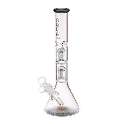 12″ Aqua Glass Beaker Bong with 5 Arm Percolator And Ice Catcher