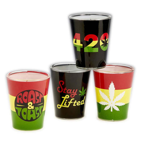 Roast & Toast Shot Glasses - Set of 4
